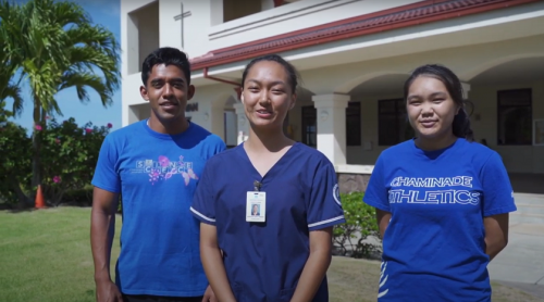Chaminade students on the lawn for Giving Day