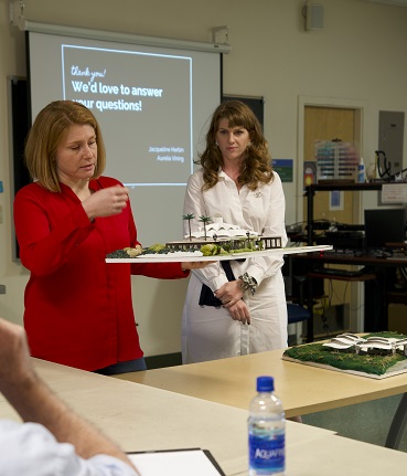 E+ID students Aurelia Vining and Jacqueline Harbin presenting their MRO project