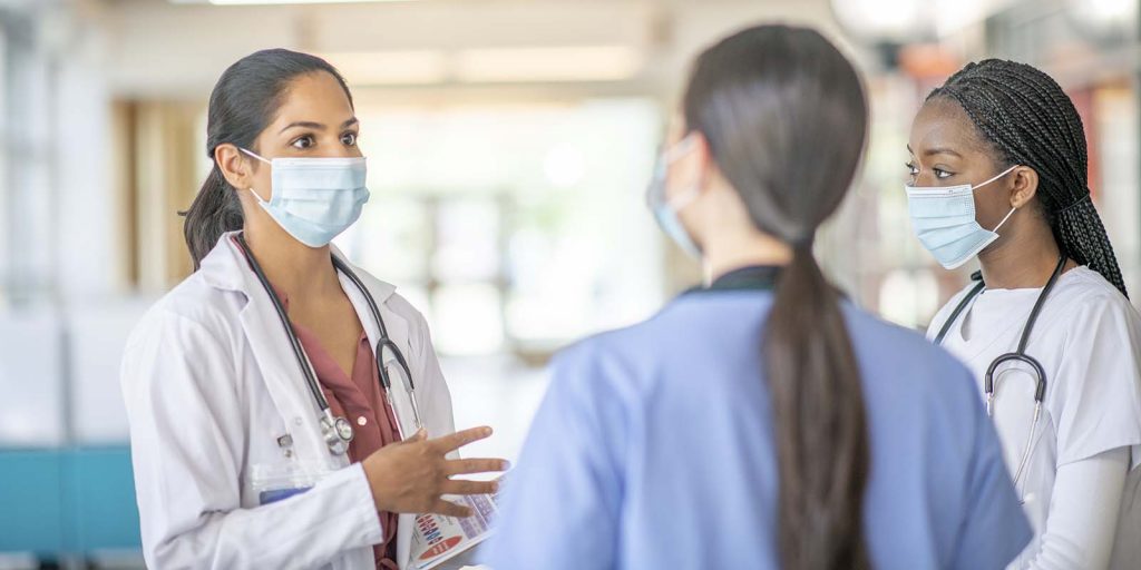 Healthcare professionals in mask