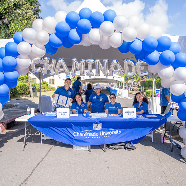 check-in table at admitted student day