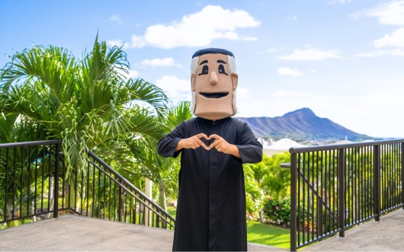 student with Fr. Chami