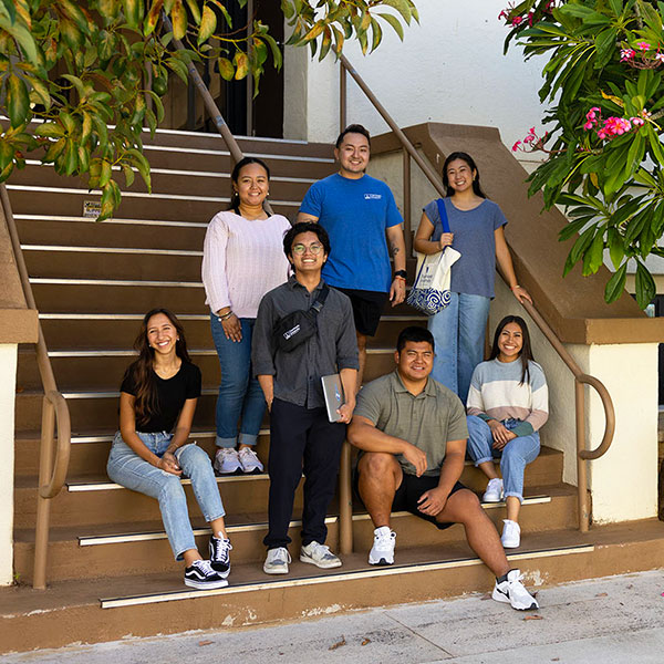 students posing for camera